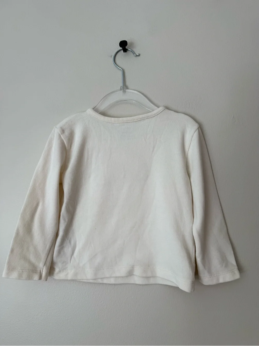Carter's Cream Long-Sleeve Top with Brown Croissant Applique